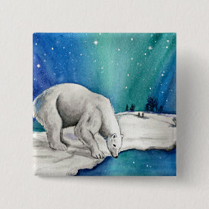 Aurora Polar Bear 15 Cm Square Badge