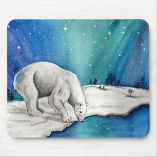 Aurora Polar Bear Mouse Mat