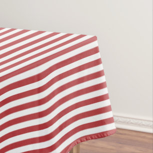 Aurora Red and White Stripe Tablecloth
