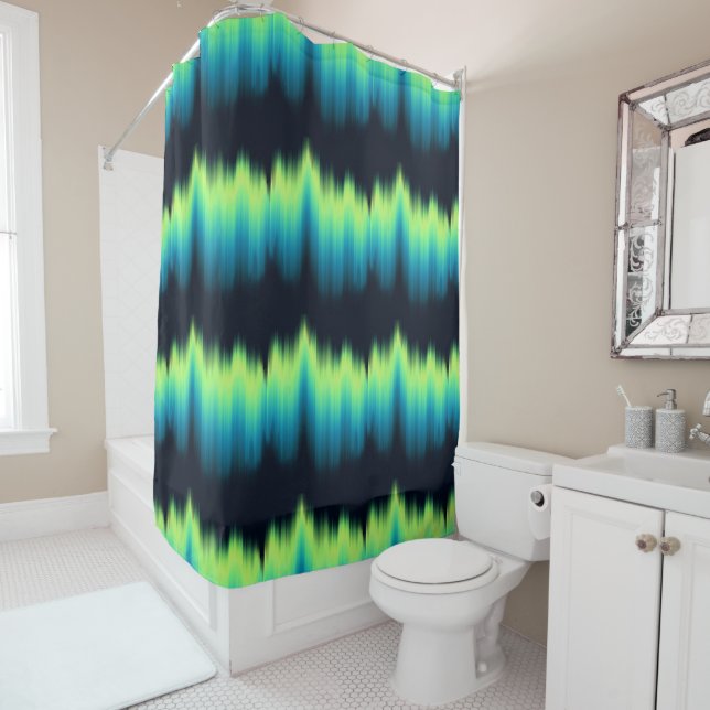 Aurora Shower Curtain Northern Lights Decor (In Situ)