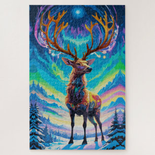 Aurora Stag: Magic in the Night Jigsaw Puzzle