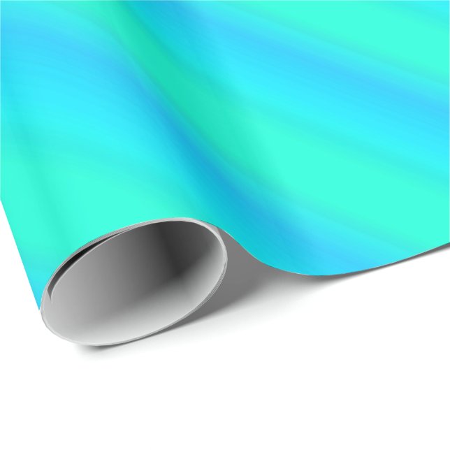 Aurora stripes - blue, aqua, turquoise wrapping paper (Roll Corner)