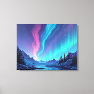 Aurora Tide – Premium 24"x18" Fluid Art Canvas Print