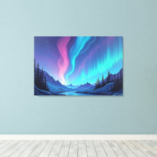 Aurora Tide – Premium 36"x24" Fluid Art Canvas