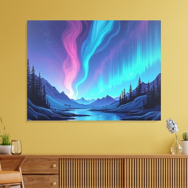 Aurora Tide – Premium 40"x32" Fluid Art Canvas (Insitu(LivingRoom))