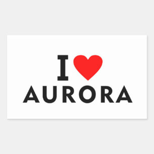 Aurora United States America USA love city heart l Rectangular Sticker