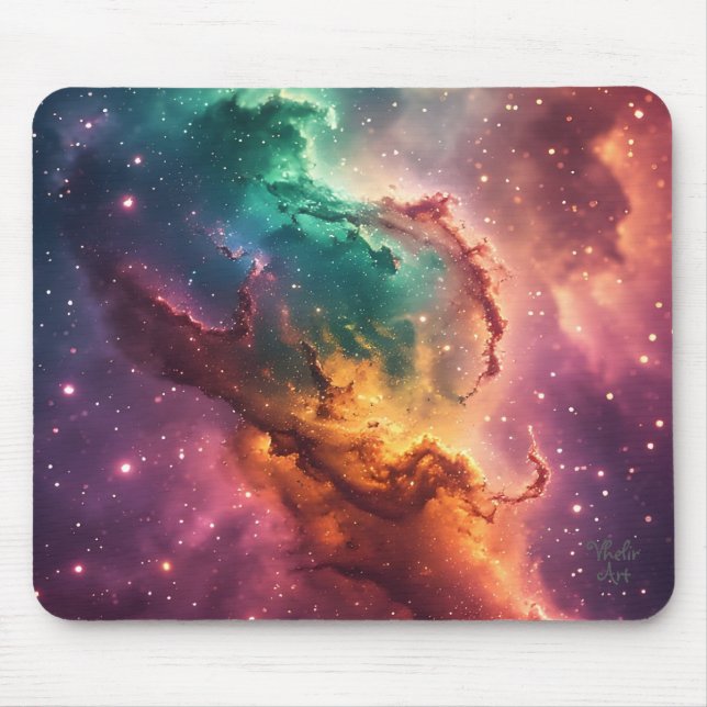 Aurora Veil Nebula Design Mouse Mat (Front)