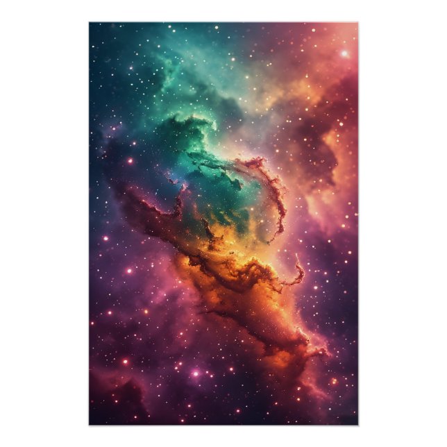 Aurora Veil Nebula Design Poster (Front)