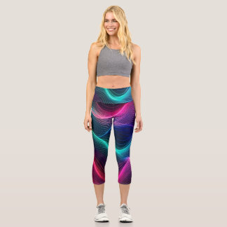 Aurora Wave High-Waisted Capris