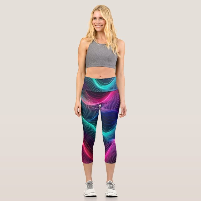 Aurora Wave High-Waisted Capris (Front)