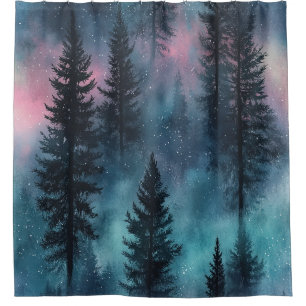 Aurora Wilderness Pattern Shower Curtain