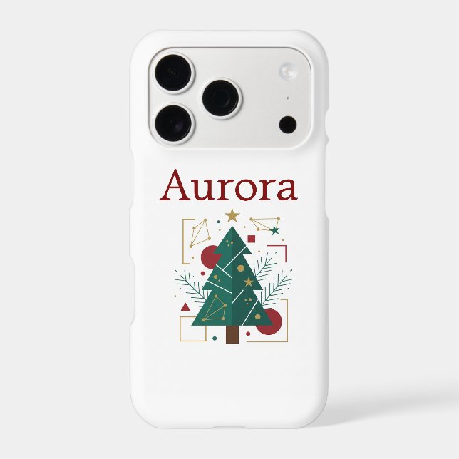 Aurora Winter Vector iPhone 17 Pro Case – Minimal  (Back)