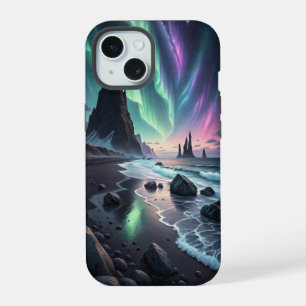 Aurora's Dance: Symphony of the Northern Shore iPhone 15 Case