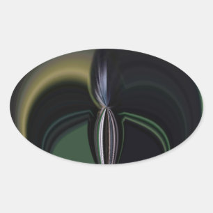 Aurora's Embrace: Cosmic Kaleidoscope Oval Sticker