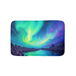 Aurora's Magical Night Sky Dance Design Bath Mat