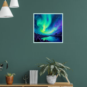 Aurora's Magical Night Sky Dance Design Poster