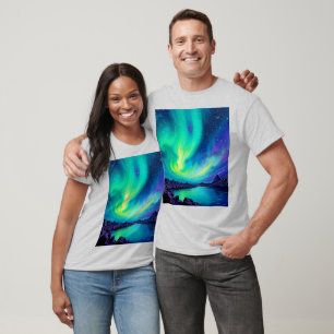 Aurora's Magical Night Sky Dance Design T-Shirt
