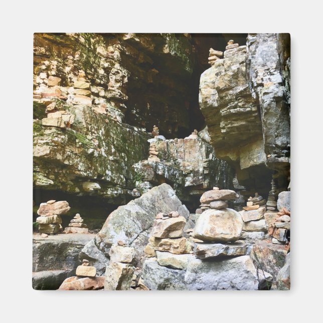 ausable chasm rock cairns magnet (Front)