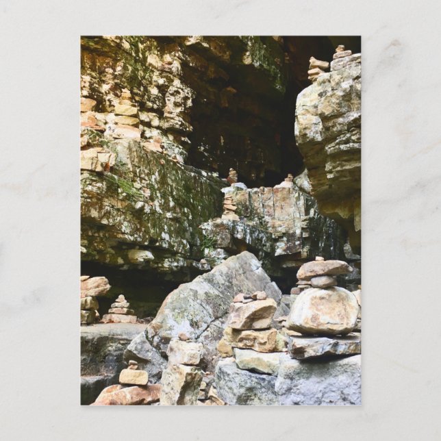 ausable chasm rock cairns postcard (Front)