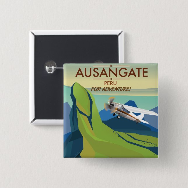 Ausangate Peru.  Into Adventure! 15 Cm Square Badge (Front & Back)