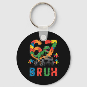 Ausim Six Seven Bruh Dino Autism Awreness 67 Meme Key Ring