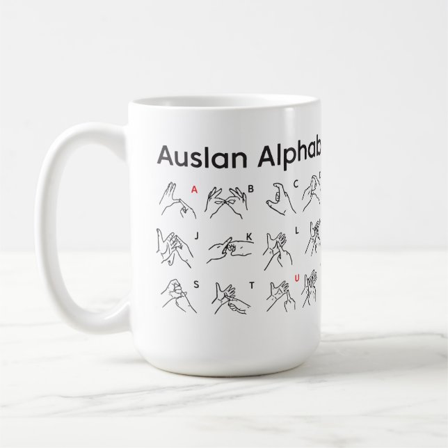 AUSLAN ALPHABET Mug (Left)