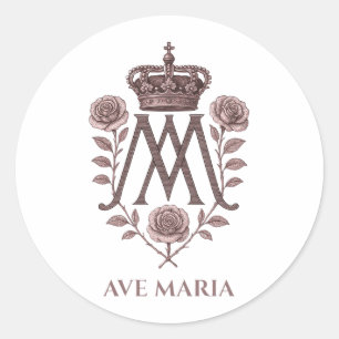 Auspice Maria Catholic Round Sticker