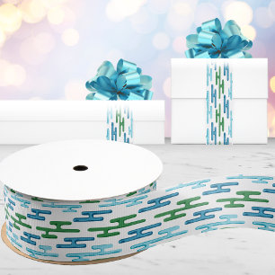 Auspicious Cloud Bands in Green and Aqua Grosgrain Ribbon