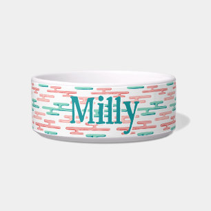 Auspicious Cloud Bands in Teal and Flamingo Bowl
