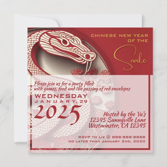 Auspicious Clouds Chinese New Year Rabbit 2023 SqI Card (Back)