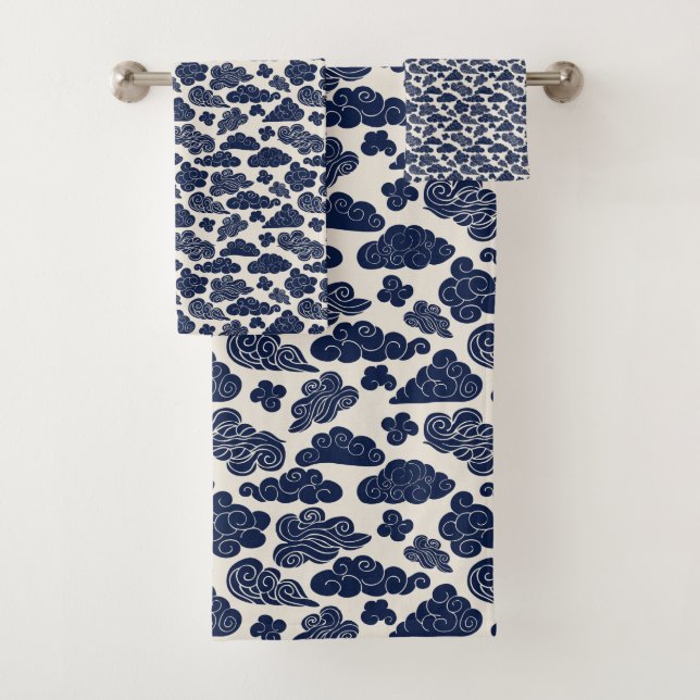 Auspicious Clouds Traditional Chinese Pattern BTS Bath Towel Set (Insitu)
