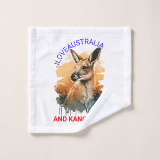 Ausralia and Kangaroos Wash Cloth