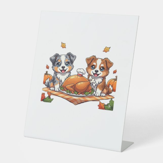 Aussie 184 Thanksgiving Oversized T-Shirt.png Pedestal Sign (Front)