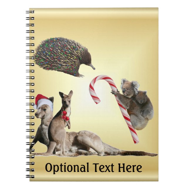 Aussie Animal Christmas Customisable Notebook (Front)