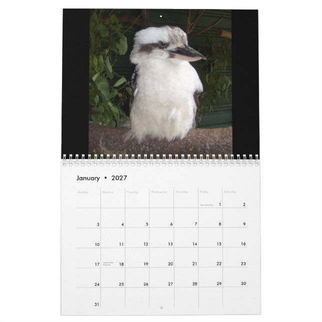 Aussie Animals Calendar (Jan 2027)
