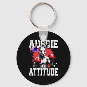 Aussie Attitude Funny Kangaroo Boxing Australia Bo Key Ring