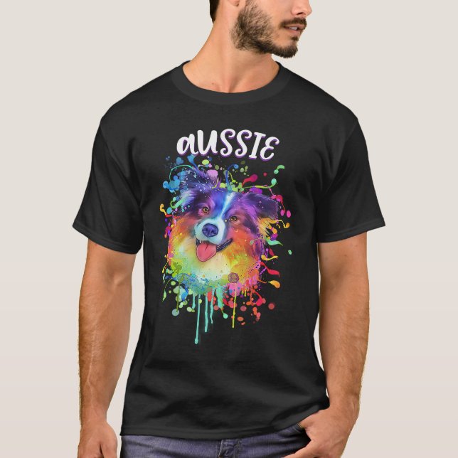 Aussie Australian Shepherd  Australian Shepard Hum T-Shirt (Front)