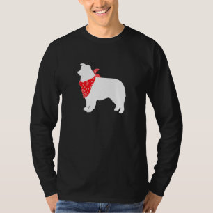 Aussie Australian Shepherd Dog Wearing Red Bandann T-Shirt