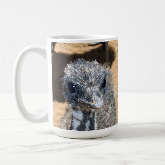 Aussie Baby Emu Face, Coffee Mug (Left)