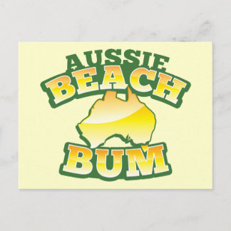 Aussie Beach Bum! with Australian map Postcard