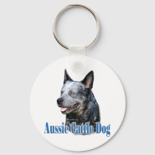 Aussie Cattle Dog Name Key Ring