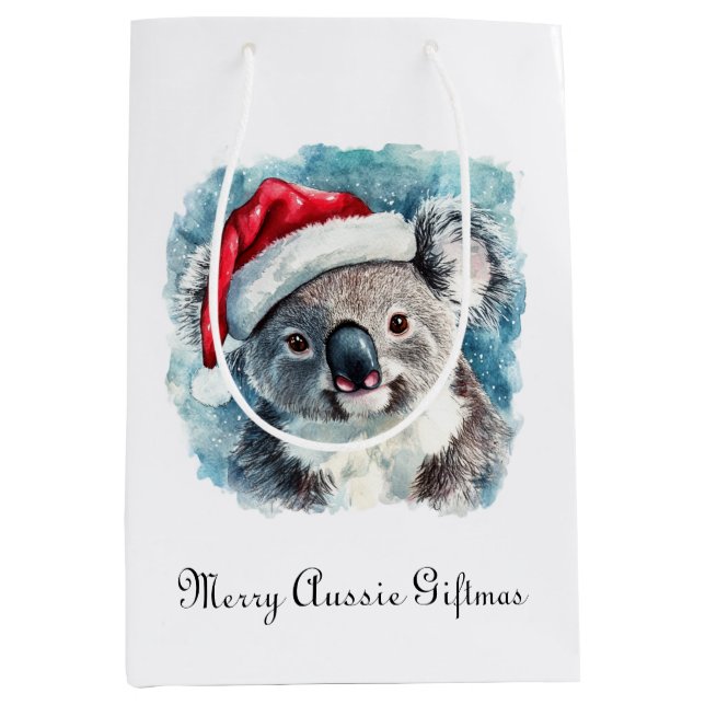 Aussie Christmas Cheer, custom Medium Gift Bag (Front)
