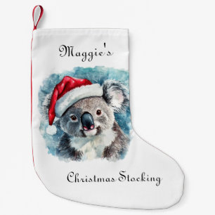 Aussie Christmas Cheer, Koala Bear custom Small Christmas Stocking