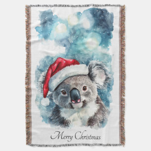 Aussie Christmas Cheer, Koala Bear custom Throw Blanket