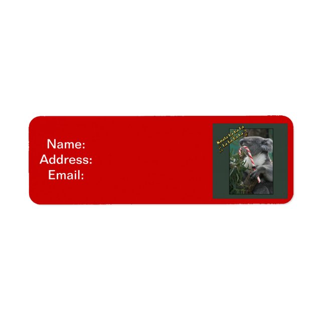 Aussie Christmas Koala with Candy Cane (Front)