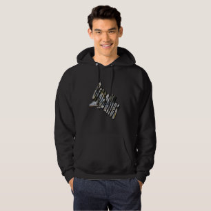 Aussie Crocodile Logo and Croc, Mens Black Hoodie