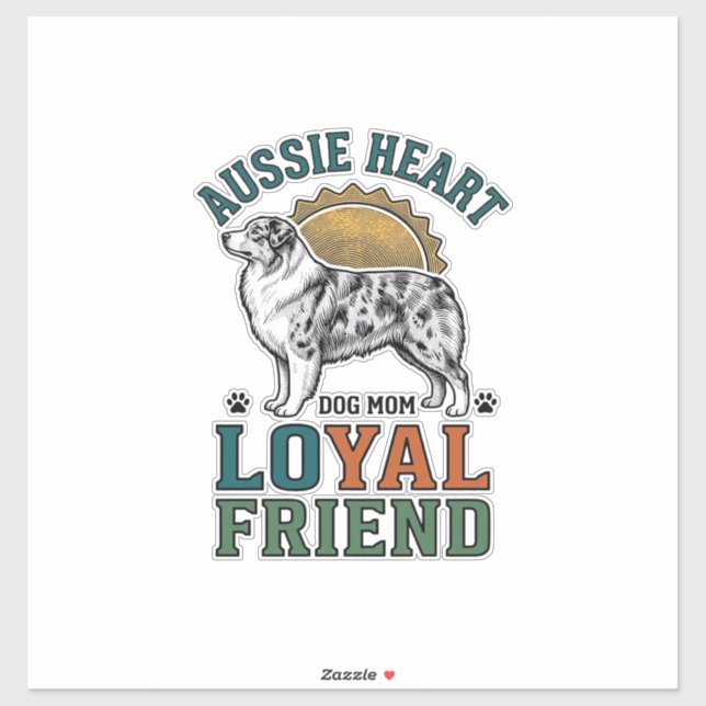 Aussie Dog Lover Vintage Engraved Shepherd Art_1 (Sheet)