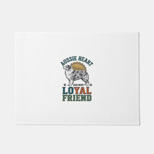Aussie Dog Lover Vintage Engraved Shepherd Art_1 Doormat