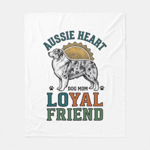 Aussie Dog Lover Vintage Engraved Shepherd Art_1 Fleece Blanket