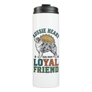 Aussie Dog Lover Vintage Engraved Shepherd Art_1 Thermal Tumbler